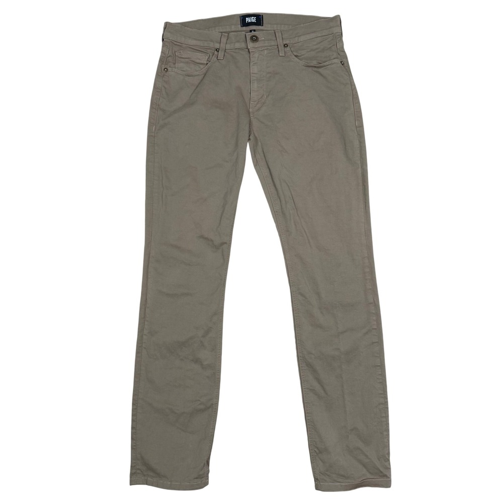 PAIGE Normandie Pants Fits 31x32.5 Straight Leg Cotton Blend Light Sable Tan Men